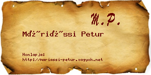 Máriássi Petur névjegykártya